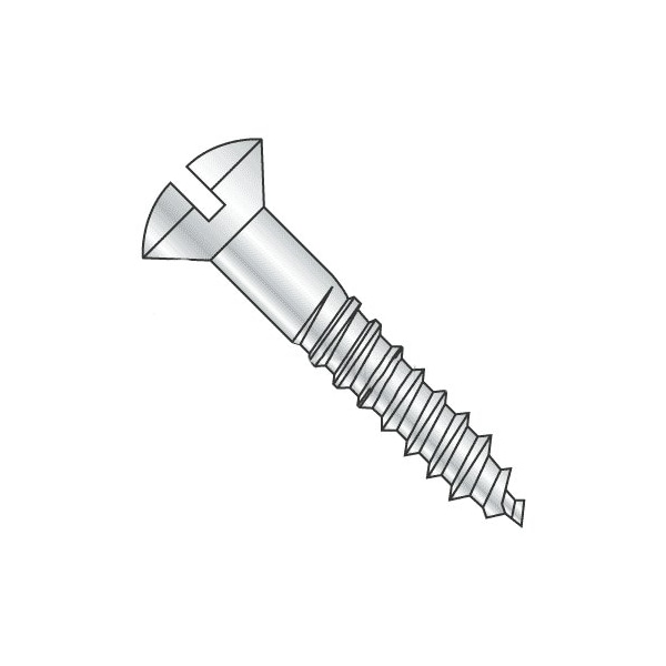 Newport Fasteners Wood Screw, #8, 3/4 in, Zinc Plated Steel Oval Head Slotted Drive, 100 PK 780959-100 - main
